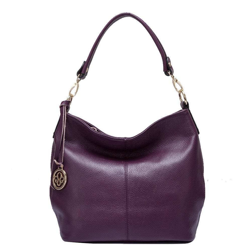 Fashion Purple Women Shoulder Bag Genuine Leather Elegant Tote Handbag High Quality Female Messenger Pack Classic