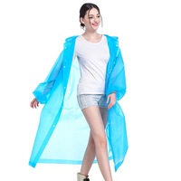 Fashion Raincoat Adult Hiking Outdoors Fishing Raincoat EVA Plastic Environmental Protection Poncho Rain Coat BLUE COLOR