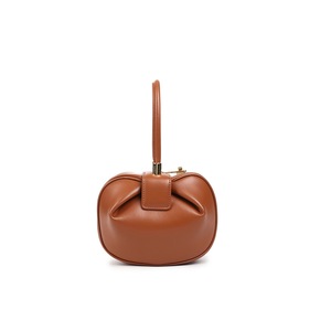 Fashion Retro Mini Tote Bag Leather Bag Portable Dumplings Wonton Evening Package for Women