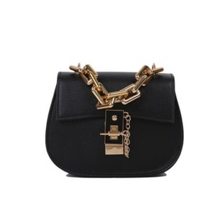 Fashion Semicircle Crossbody Shoulder Bag Women Casual Thick Chain PU Leather Small Totes Purse Female Saddle Travel Messenger