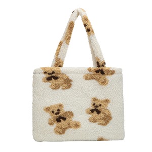 Fashion Shoulder Tote Handbag Female Portable Plush Big Capacity School Satchels Popular Simple Female Daily Bag