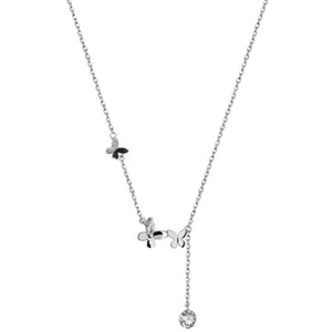 Fashion Silver plating Butterfly Pendant Necklace Temperament Female Clavicle Chain Women Jewelry