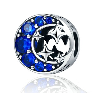 Fashion Silver plating Star & Moon Legend Clearly Beads Fit Women Bracelets DIY Jewelry Gift