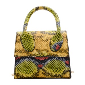 Fashion Snake Skin Women Shoulder Handbag Totes PU Mini Chain Crossbody Bags Popular Simple Female Daily Bag