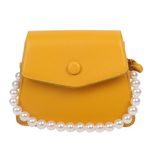 Fashion Solid Color Crossbody Bag Women Pearl Handle Handbag Shoulder Satchel Youth Ladies Simple Versatile Bag