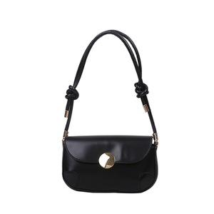 Fashion Solid Color Crossbody Bag Women Round Buckle Tie Knot Retro PU Leather Shoulder Handbags Messenger Pouch