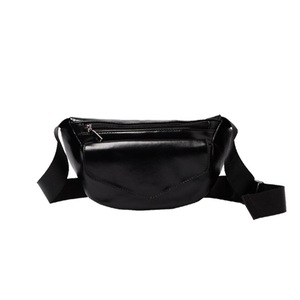 Fashion Solid Color Waist Bag Women PU Fanny Belt Purse Female Zipper Casual Street Shoulder Messenger Packs