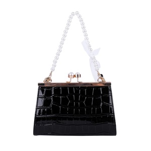 Fashion Solid Color Women Handbag Female Pearl PU Underarm Shoulder Tote Bag Popular Simple Female Daily Bag