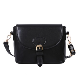 Fashion Solid Color Women Shoulder Saddle Bag Casual PU Leather Small Female Flap Messenger Handbag