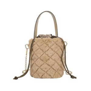 Fashion Solid Plush Drawstring Bucket Tote Casual Women Shoulder Crossbody Bag Youth Ladies Simple Versatile Bag