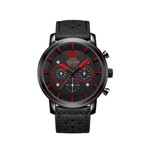 Fashion Sports and Leisure Outdoor Watch Large Watch Breathable Strap Quartz Watch Suitable for Men-Red