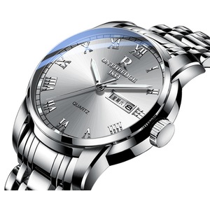 Fashion Steel Shell Steel Strip Steel Round Quartz Watch Waterproof Watch for Men and Women Available-6