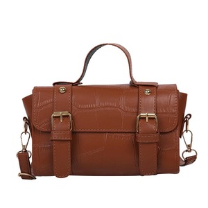 Fashion Stone Pattern Women Shoulder Bag PU Leather Ladies Solid Color Simple Retro Female Small Flap Messenger