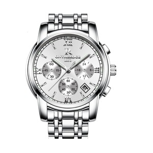 Fashion Waterproof Watch Steel Shell Steel with Multi-function Steel Watch Round Quartz 6-pin Watch Suitable for Men-3