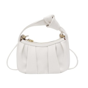 Fashion Women Pleated Crossbody Handbag Female Solid Color Casual Totes Portable Small Daily Shoulder Messenger Bag
