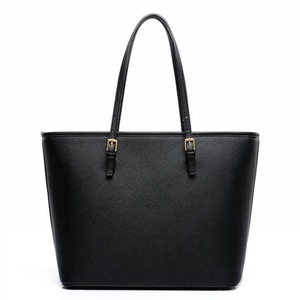 Fashion women pu leather handbag brief shoulder bag black large capacity tote shopper bag designer