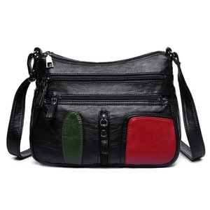 Fashion Women Shoulder Messenger Handbag PU Leather Soft Multi-pocket Zipper Ladies Girls Shopping Crossbody Bag