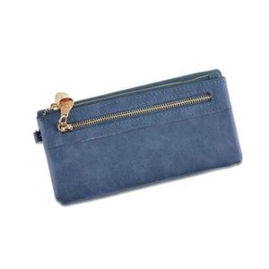 Fashion Women Wallets Dull Polish Pu Leather Wallet Double Zipper Day Clutch Purse Wristlet Handbags