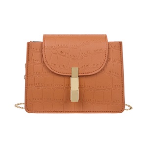 Female Alligator Pattern Chain Shoulder Handbag Fashion PU Leather Messenger Bag Popular Simple Female Daily Bag