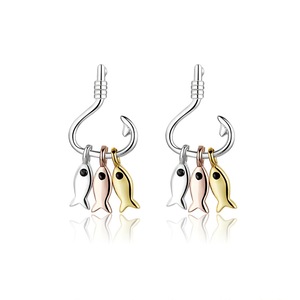 Fish Earrings Silver plating Fish Hook Exquisite Stud Earrings for Girls Women Fashion Jewelry