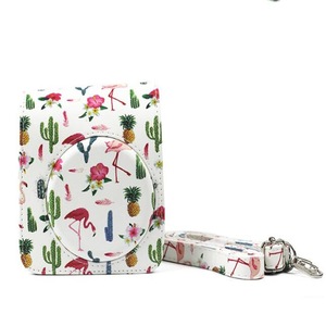 Flamingo Cactus Pattern PU Leather Protective Camera Case Bag For Instax Mini70 Camera