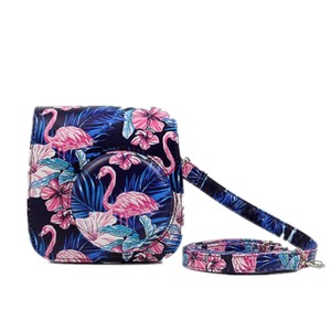 Flamingo Pattern Full Body Camera PU Leather Case Bag with Strap for FUJIFILM instax mini 9 / mini 8+ / mini 8