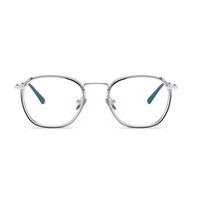 Flat Mirror Metal Eyeglasses Clear Lenses Metal Frame - 2