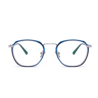Flat Mirror Metal Eyeglasses Clear Lenses Metal Frame - 5