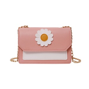Flower Daisy Crossbody Bag Women Classic Texture Creative Delicate Design Chic Hit Color PU Small Square Chain Shoulder Pouch