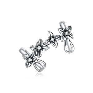 Flower Earring Silver plating Hydrange Ear Clip for Women Party Fine Jewelry