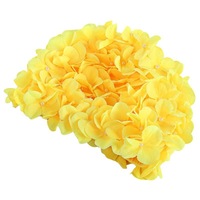 Flowers Design Cap Delicate Personalized Three-dimensional Petal Swimming Caps for Long Hair YELLOW COLOR