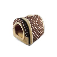 Foldable Cat Bed Cave-Non-Slip PetRabbit House with Detachable Cushion - 3#