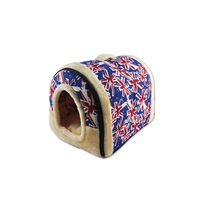 Foldable Cat Bed Cave-Non-Slip PetRabbit House with Detachable Cushion - 5#
