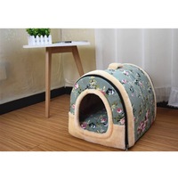 Foldable Cat Bed Cave-Non-Slip PetRabbit House with Detachable Cushion - 8#