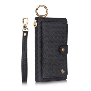 For iPhone 12 Mini Flip Multi Zipper Bag Case Handstrap Split Wallet PU Leather Case Waist Bag Cover for iPhone 12 Mini