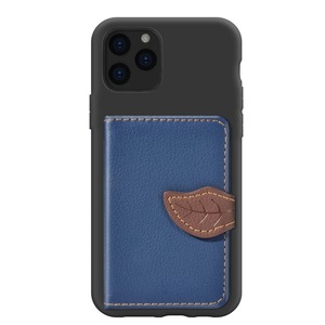 For iPhone X/XS Litchi Pattern Card Bag Wallet Bracket + TPU Phone Case with Card Slot Wallet Bracket Function(Blue)