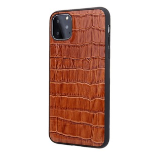For iPhone XR Cowhide PU Leather TPU Back Case Crocodile Skin Phone Bag Case Back Cover for iPhone XR