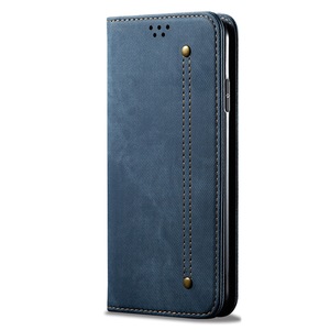 For iPhone XR Denim Flip Case Retro Wallet Stand Phone Bag Case Magnetic Smart Cover for Apple iPhone XR