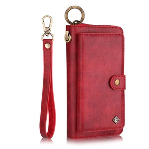 For iPhone XR Multifunction Zipper Bag Case Handstrap Split Wallet PU Leather Case Phone Waist Bag Cover for Apple iPhone XR