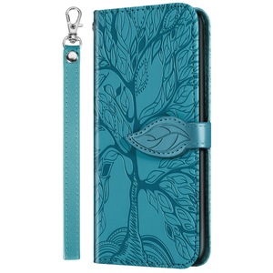 For Samsung Galaxy A11 EU Embossed Tree PU Leather Case Card Slot Flip Wallet Cover Mobile Phone Bag