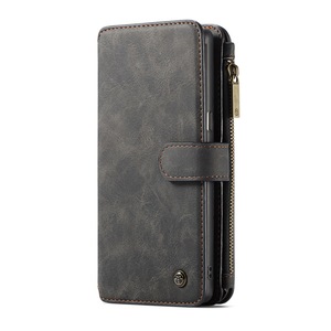 For Samsung S9 Retro Split Zipper Case Wallet PU Leather Case Business Flip Strap Stand Phone Bag Cover for Samsung Galaxy S9