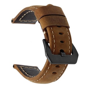 Frosted leather black buckle For Huawei Watch GT / Watch 2 Pro Watch strap(Dark brown)