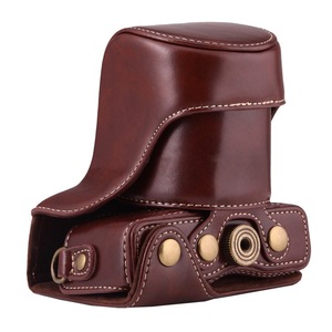 Full Body Camera PU Leather Case Bag with Strap for EOS M10(Coffee)