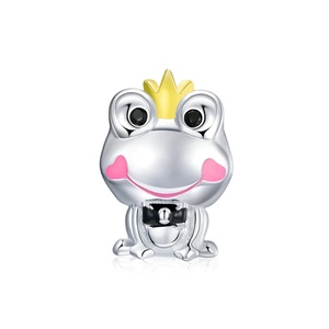 Gentle Frog Charm for Bracelet Silver plating Cute Animal DIY Women Jewelry