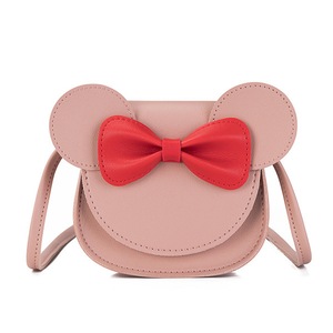 Girl Coin Purse Handbag Children Wallet Small Coin Box Bag Cute Mouse Bow Kid Money Bag Baby Shoulder Bag Purse