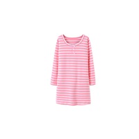 Girl's Nightgowns Round Collar Sleepwear Cotton Princess Nightdress - PINK