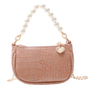 Girls Mini Purses Cute Pu Leather Crossbody Bags Kawaii Kids Small Coin Wallet Pouch Baby Girl Party Pearl Hand Bags Purse