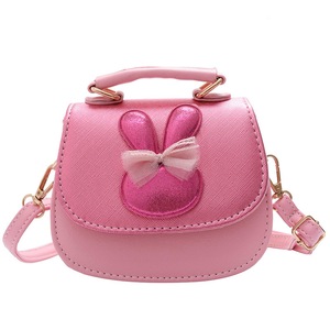 Girls Princess Messenger Bag Cute Rabbit Pu Leather Kids Small Coin Pouch Purse Baby Money Clutch Bag Gift