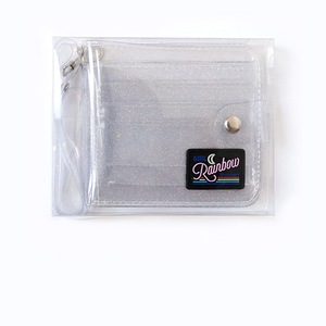 Glitter Transparent Purse Fashion ID Card Holder Wallets Photo Folder Mini Laser Purse Women Clutch Wallet Hanging Neck