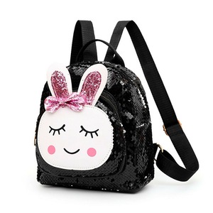 Glitter Women Sequins Backpack Cute Ears Double Shoulder Bag Mini Bling Backpacks Children Girls Sequined Travel Knapsack